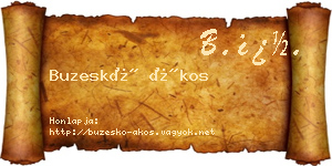 Buzeskó Ákos névjegykártya